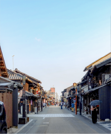 犬山城下町の街並み